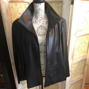 Jones New York Black Leather Jacket 3x